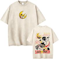 Washed Vintage Anime Soul Eater Crona Graphic Tshirt Mens Clothing Retro Manga T Shirts Men Fashion Casual Oversized Tshirts S