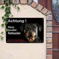 Rottweiler šuns įspėjimo ženklas Metalinė skardinė lentelė Lauko sienos menas xcm 20x30cm（7.8x11.8inch） white