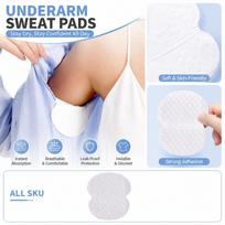 Disposable Breathable Underarm Sweat Pads, Adhesive Liners – 10 Pack One Size