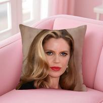 K-Kristin Bauer Van Straten Cushion Cover Pillow Case Soft Friendly Fabric & Concealed Zipper Peach skin 18*18(CM)-1Pcs