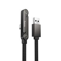 Kabelis su laikikliu USB A į USB C 3A Hoco 1,2 m U150 Išskirtinė juoda