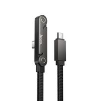 Kabelis su laikikliu USB C į USB C PD 60W Hoco 1,2 m U150 Išskirtinė juoda