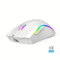 Belaidė Įkraunama RGB Kompiuterio Pelė,  Baltas