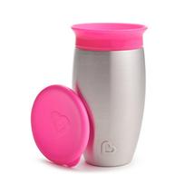 Nerūdijančio plieno puodelis Munchkin Miracle 360, rožinis, 12mėn+, 296ml, 01245101