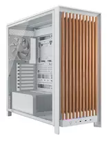 Corsair FRAME 5000D WOOD RS Mid-Tower PC Case, White/Walnut, Tempered Glass, ATX, E-ATX, Micro-ATX, Mini-ITX, Steel/Plastic, Gaming