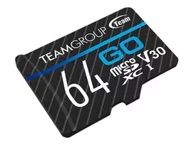 Team Group GO Card MicroSDXC 64GB UHS-I U3 Speed Class 10 V30 A1 su SD adapteriu – juoda
