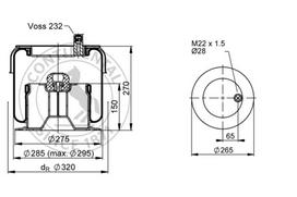 CONTITECH AIR SPRING Pneumatinės pakabos pagalvė SK 175-605 P01