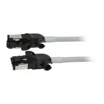 Synergy21 Patch Cable RJ45, CAT6A 500MHz, 3m, Grey, S/FTP, Slimline Round d=4.5mm, TPE/LSZH (Superflex), AWG28, with CAT7 Raw Connector, Rotatable Plug
