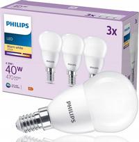 Signify „Philips“ LED klasikinė lempa 40W E14, šiltai balta, 470lm, matinė, 3 vnt. pakuotėje