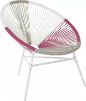 Beliani Rattan kėdė daugispalvė rožinė ACAPULCO