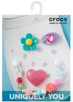 Crocs Jibbitz™ madingų papuošalų 5 vienetų rinkinys, smeigtukai 10009877