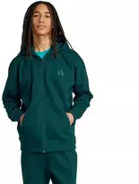 Vyriškas adidas ALL SZN Fleece džemperis su pilnu užtrauktuku Žalias JX5101