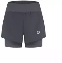 Moteriški 2-in-1 šortai ESSENTIAL pilki 2XL Rogelli