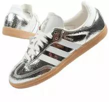 Adidas moteriški sportiniai bateliai Samba OG sidabriniai madingi odiniai kedai