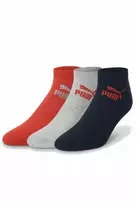 Puma vyriškos medvilninės trumpos kojinės, 3 porų pakuotė, pilka/raudona/tamsiai mėlyna