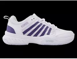 K-swiss COURT EXPRESS 2 CLAY Baltas/PURPLE HAZE/NEON LAVENDER-M sportiniai bateliai (94429-151-M)
