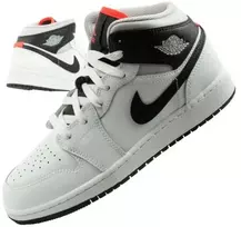 Madingi moteriški Nike Air Jordan 1 aukštakulniai sportiniai bateliai, balti su juoda