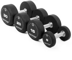 Profesionalūs TPU hanteliai GYMSTICK (Svoris: 60 kg)
