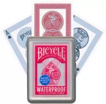 Bicycle vandeniui atsparios 100% plastikinės kortos, raudonos spalvos