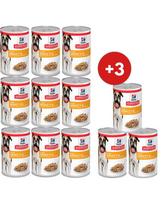 HILL'S Science Plan Canine Adult Light su vištiena, 9 x 370 g, suaugusiems antsvorio turintiems šunims + 3 skardinės NEMOKAMAI!