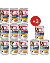 HILL'S Science Plan Canine Mature Adult su vištiena, 9 x 370 g, vyresnio amžiaus šunims + 3 skardinės NEMOKAMAI!