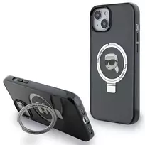Karl Lagerfeld KLHMP15SHMRSKHK iPhone 15 | 14 | 13 6.1" black hard case with Ring Stand, Karl Head MagSafe