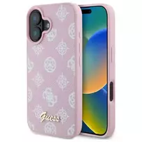 GUESS IPhone 16 6.1" pink hardcase, Peony Script, MagSafe
