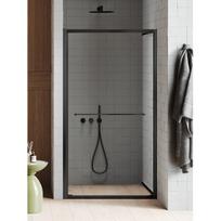 New Trendy New Varia dušo durys į nišą 90 cm juodos matinės spalvos, durys stumdomos į vidų