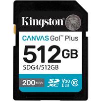 Kingston Canvas Go! Plus SD kortelė SDG4/512GB, 512GB, 200MB/s, UHS-I, U3, V30