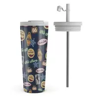 Open Late - Travel Mug, 700 ml / Flap & Straw Set