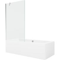 Mexen Cube stačiakampė vonia 170 x 80 cm su apmušalu ir 1-durio širma 100 cm, permatoma, chromuota - 550517080X9510000001
