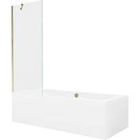 Mexen Cube stačiakampė vonia 170 x 80 cm su apdaila ir vienos dalies širma 70 cm, permatoma, auksinė - 550517080X9507000050