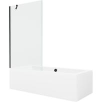 Mexen Cube stačiakampė vonia 170 x 80 cm su apvalkalu ir vienos dalies 100 cm širma, permatoma, juoda - 550517080X9510000070
