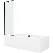 Mexen Cube stačiakampė vonia 170 x 80 cm su apdaila ir vieno sparno ekranėliu 60 cm, juodas raštas - 550517080X9506007070