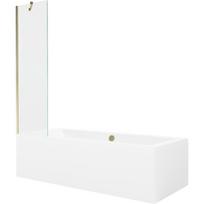 Mexen Cube stačiakampė vonia 180 x 80 cm su korpusu ir 1-duris 50 cm, permatoma, auksinė - 550518080X9505000050