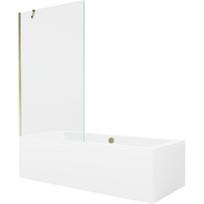 Mexen Cube stačiakampė vonia 180 x 80 cm su korpusu ir 1-ų durų pertvara 100 cm, skaidri, auksinė - 550518080X9510000050