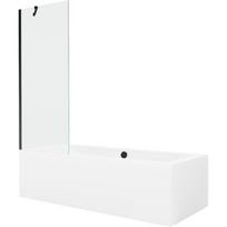 Mexen Cube stačiakampė vonia 180 x 80 cm su korpusu ir 1 durų ekranu 70 cm, skaidri, juoda - 550518080X9507000070