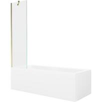 Mexen Cubik stačiakampė vonia 150 x 70 cm su apdaila ir vienasparčiu 50 cm ekraniniu, permatoma, auksinė