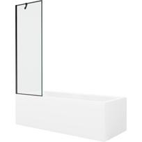 Mexen Cubik 150 x 70 cm stačiakampė vonia su apdaila ir vienos duries ekranu, juodas raštas - 550315070X9506007070