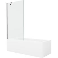 Mexen Cubik stačiakampė vonia 160 x 70 cm su korpusu ir 1-dalių 90 cm, skaidri, juoda - 550316070X9509000070