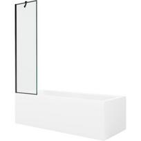 Mexen Cubik stačiakampė vonia 160 x 70 cm su apdaila ir vienasparniu ekranu 50 cm, juodas raštas - 550316070X9505007070