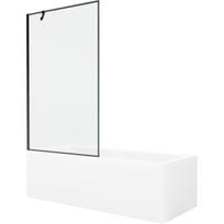 Mexen Cubik stačiakampė vonia 160 x 70 cm su apdaila ir vieno sparno 100 cm ekranas, juodas raštas - 550316070X9510007070