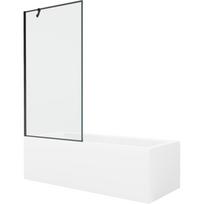 Mexen Cubik stačiakampė vonia 160 x 70 cm su apdaila ir 1-durio pertvara 90 cm, juodas raštas - 550316070X9509007070