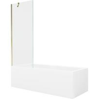 Mexen Cubik stačiakampė vonia 170 x 70 cm su apdaila ir 1 sparno ekranu 70 cm, skaidrus, auksinis - 550317070X9507000050