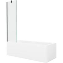 Mexen Cubik stačiakampė vonia 170 x 70 cm su apdaila ir 1-durimis pertvara 50 cm, skaidri, juoda - 550317070X9505000070