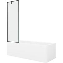 Mexen Cubik stačiakampė vonia 170 x 70 cm su apdaila ir vienos dalies širma 60 cm, juodas raštas - 550317070X9506007070