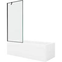 Mexen Cubik stačiakampė vonia 170 x 70 cm su apdaila ir vieno sparno 80 cm ekranu, juodas raštas - 550317070X9508007070