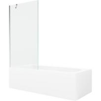 Mexen Vega stačiakampė vonia 160 x 70 cm su apsodine ir 1 durų 90 cm ekranu, skaidri, chromuota - 550116070X9509000001