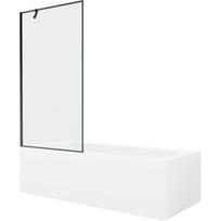 Mexen Vega stačiakampė vonia 160 x 70 cm su apdaila ir vienos dalies dušo sienele 90 cm, juodas raštas