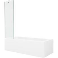 Mexen Vega stačiakampė vonia 170 x 70 cm su apdaila ir vienos dalies 50 cm pertvara, skaidri, chromuota - 550117070X9505000001